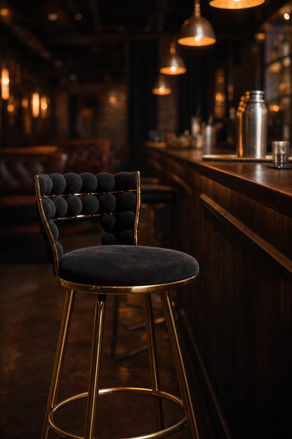 Soft Tufted Velvet Bar Chair