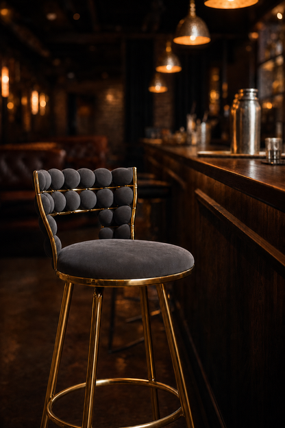Soft Tufted Velvet Bar Chair