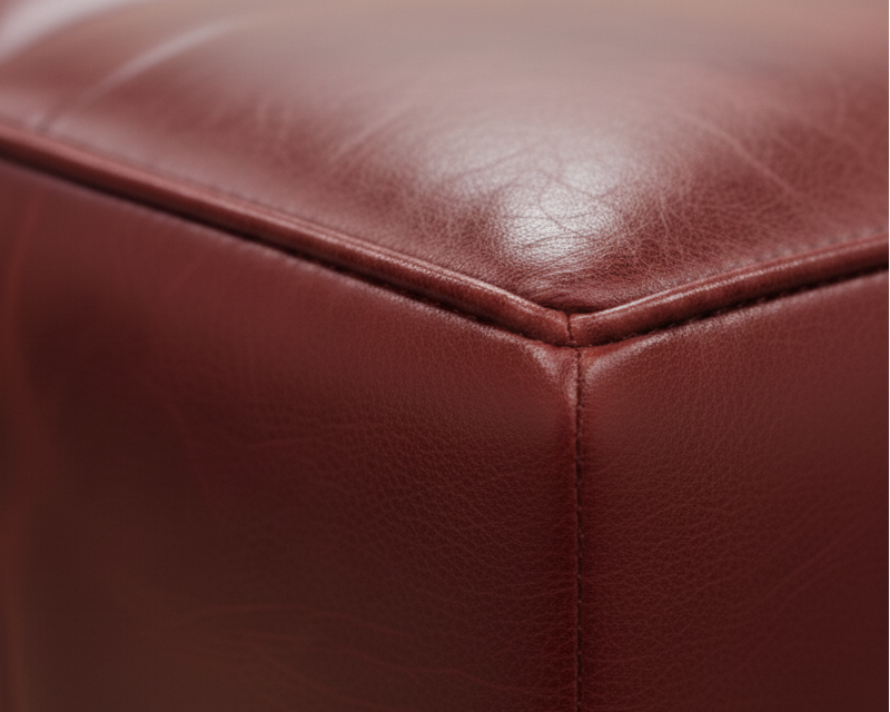 Close-up of a Ox-Blood Fabric That Couch Place