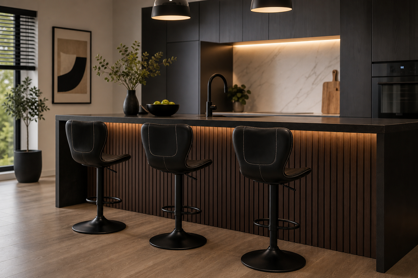3 Premium Barstool standing at bar counter