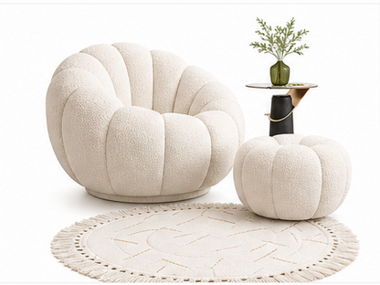 The Pumpkin Chair | Cream Comforel Luxury Armchair