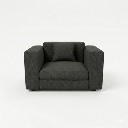 Gray armchair on a white background