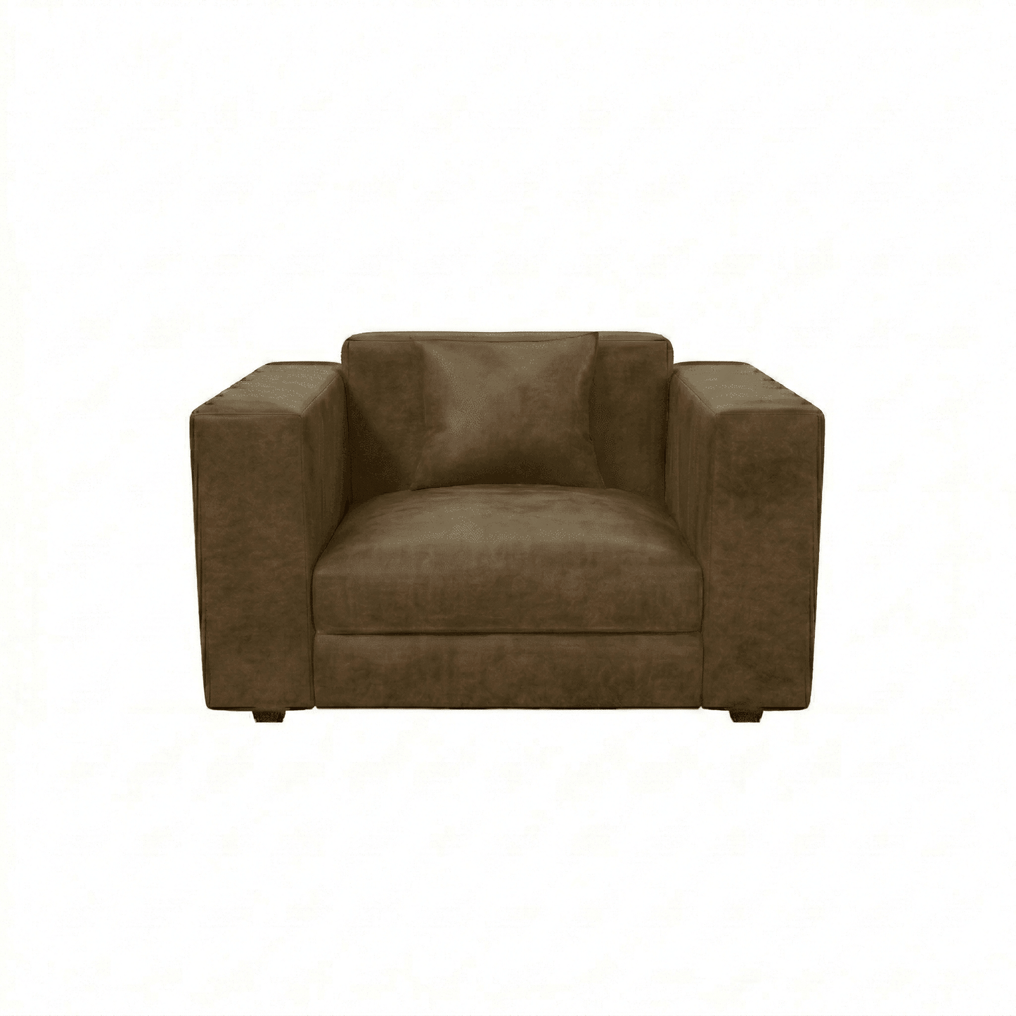 Brown armchair on a white background