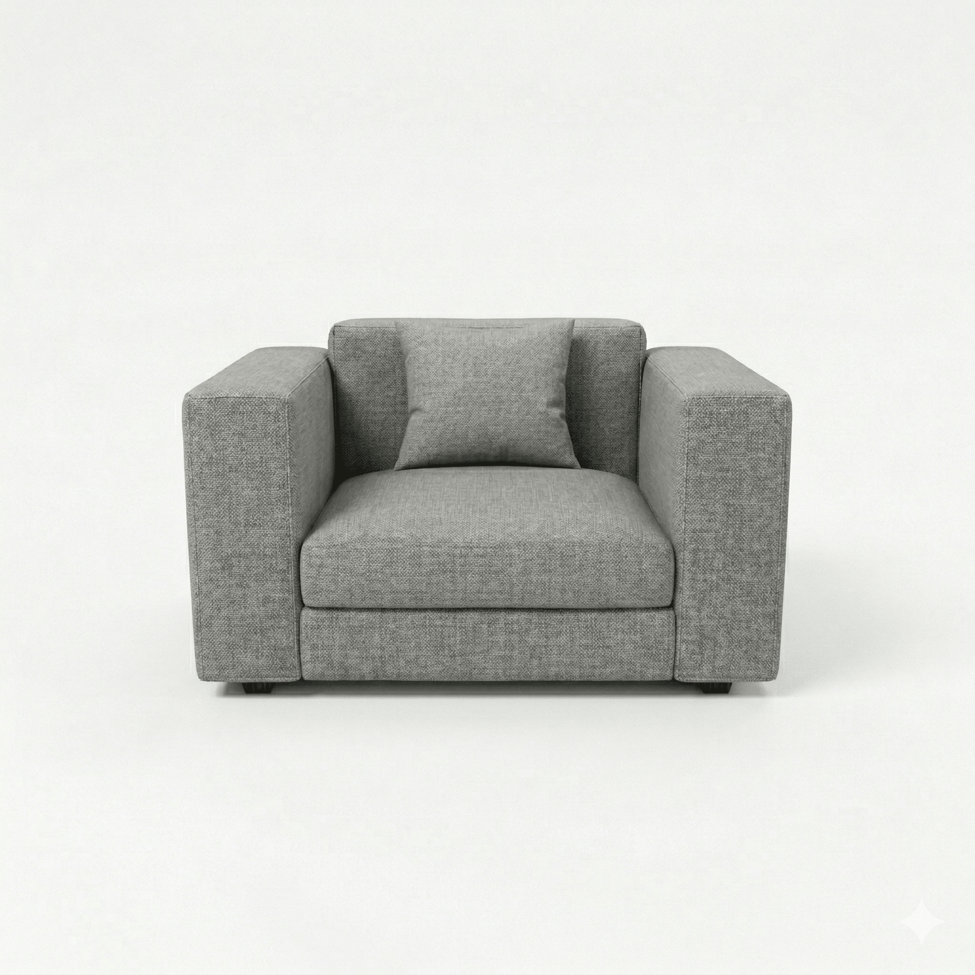 Gray armchair on a white background