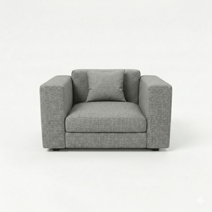 Gray armchair on a white background