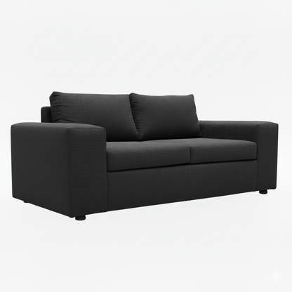 Black two seater oversized couch sofa on a white background The Couch Place