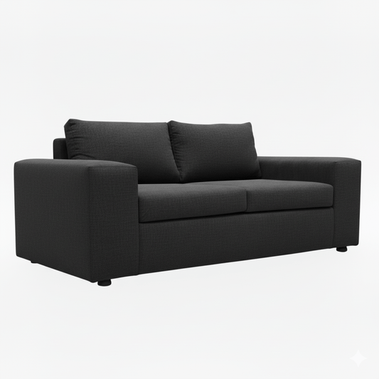 Black two seater oversized couch sofa on a white background The Couch Place