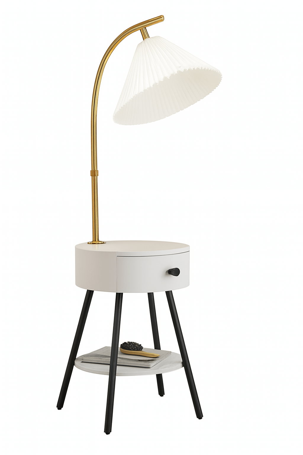 Bedside Table Modern with Built - In Lamp - That Couch Place