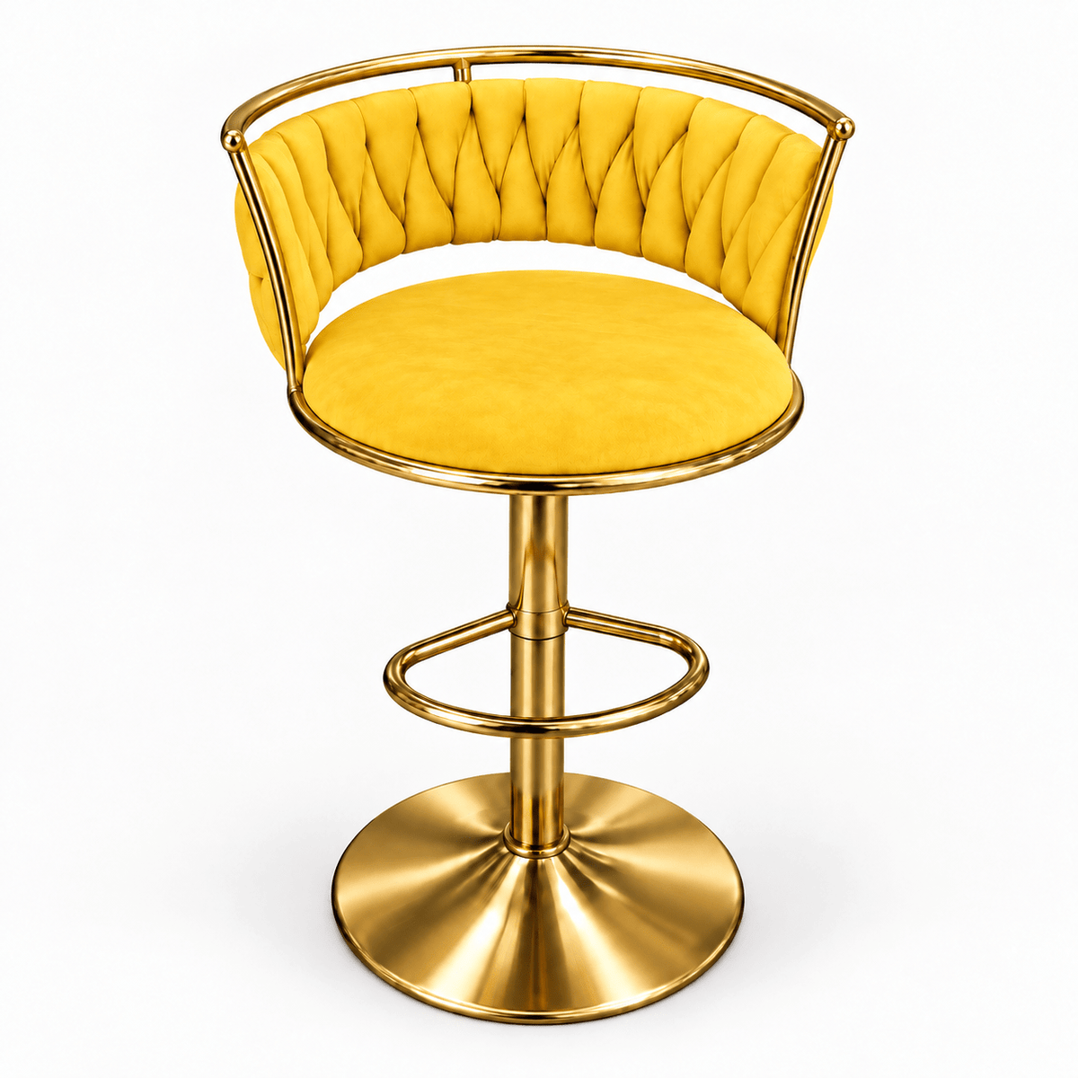 Old Fashioned Velvet Bar Chair | Metal Frame - That Couch Place