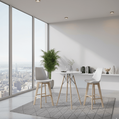 Bar Stool: Modern Retro Padded. Scandinavian - inspired bar chair -  in airbnb -That Couch Place