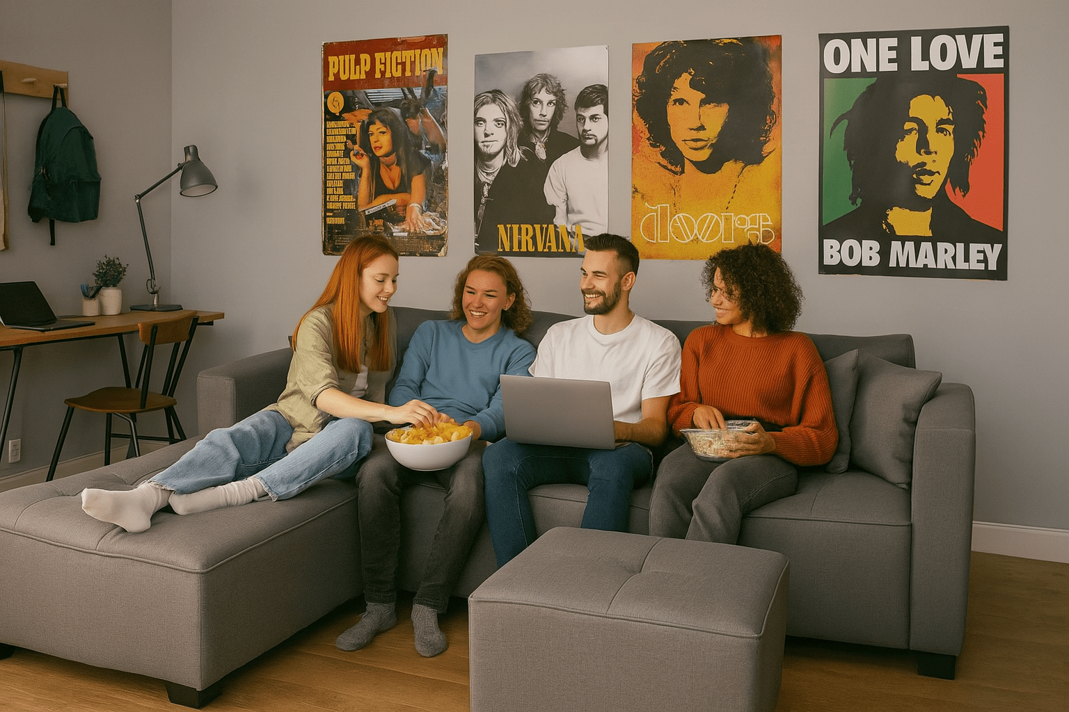 Bongi L shape Corner Couch Set in student residence - That Couch Place