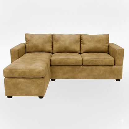 light brown sectional sofa on a white background - that couch place