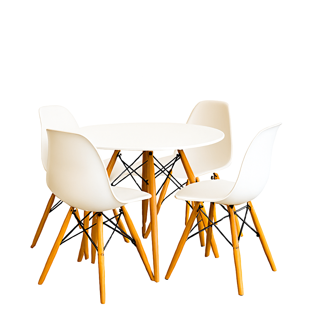 Carrara Nook 4 seater white Dining Set on white backkground