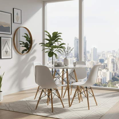 Carrara Nook 4 seater Dining Set in a Airbnb apartment in Sandton Gauteng. Your Chic Space Solution - That Couch Place