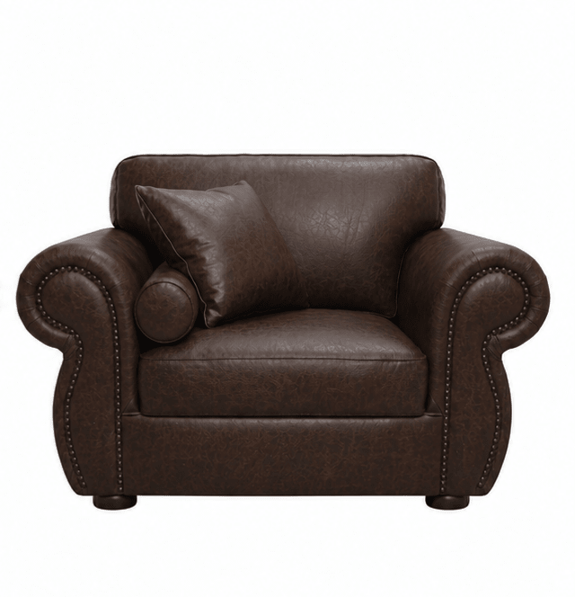 Brown  one 
seater couch on a white background