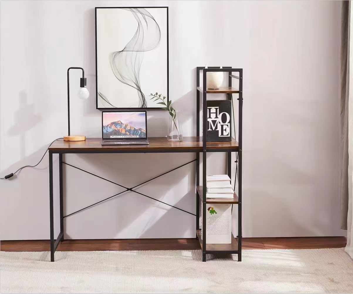 Computer Desk with 4 Tier Shelves - That Couch Place