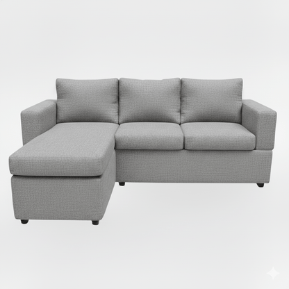 Gray l shape sectional sofa on a white background - that couch place
