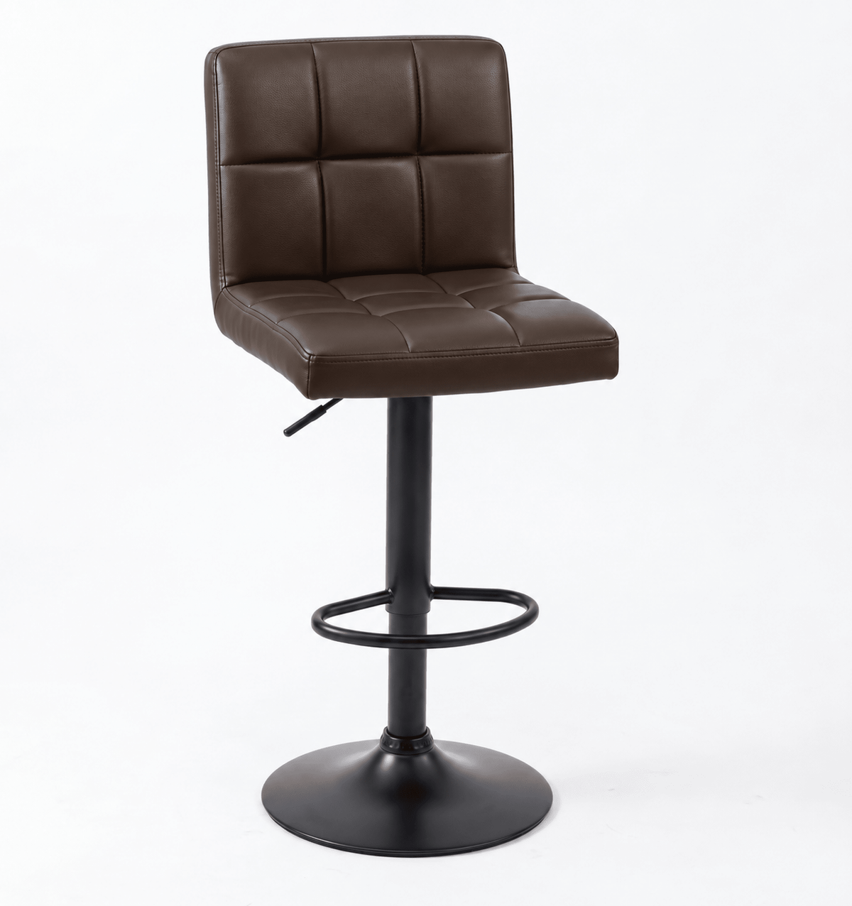 Luxus High-Back Swivel Bar Stool | PU Leather & Chrome Base - That Couch Place