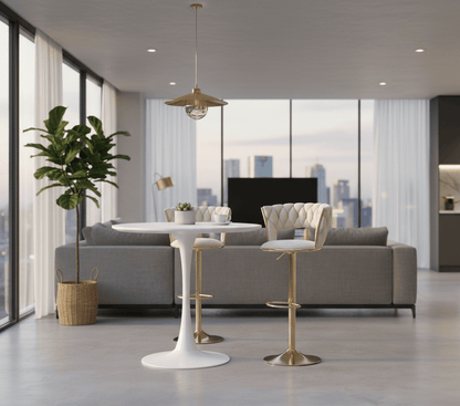 Modern Velvet Wave Hollow Barstool - That Couch Place