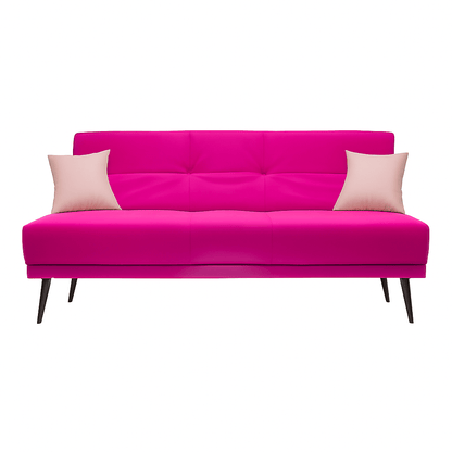 Pink Sleek Sleeper Couch on white background - That Couch Place