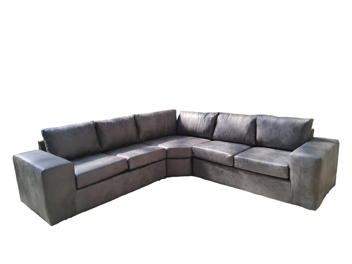 Rhino Corner Suite - Greay Buffalo Suede