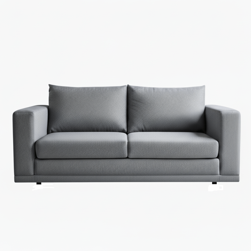 Gray fold open full foam sleeper sofa on a white background That Couch Place