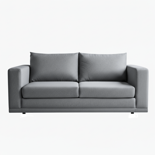 Gray fold open full foam sleeper sofa on a white background That Couch Place